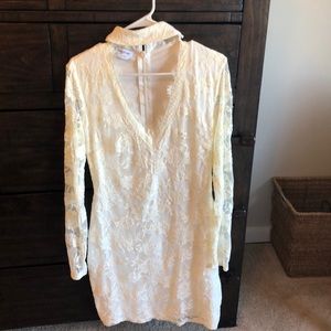 White lace BB dress.